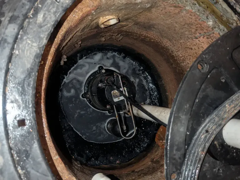 View looking into a sump pit.