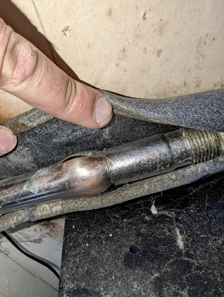 An outdoor spigot burst open from freezing temperatures.